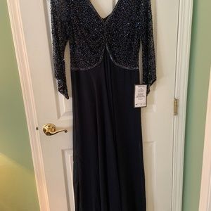 J Kara Beaded Navy Gown NWT Size 12 Mother of the Bride
